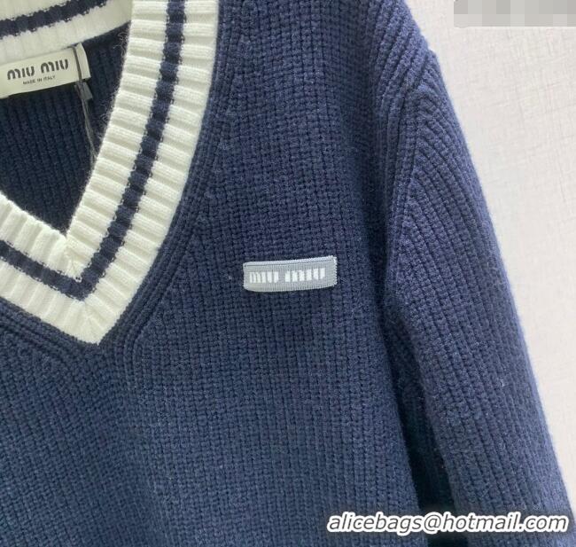 Classic Specials Miu Miu Wool V Sweater MIU0903021 Blue 2025