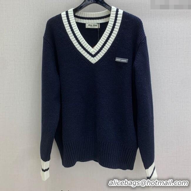 Classic Specials Miu Miu Wool V Sweater MIU0903021 Blue 2025