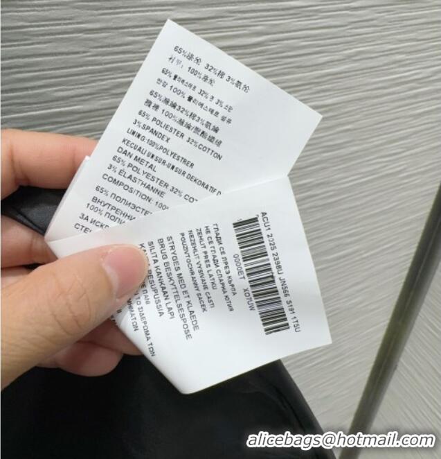 Most Popular Miu Miu Striped Pleated Long Dress MIU0903022 Black 2025