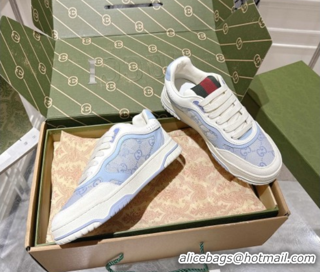 Stylish Gucci Re-Web Sneakers in GG Canvas and Leather Purple 1021024