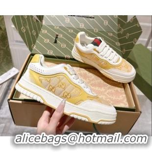 Purchase Gucci Re-Web Sneakers in GG Canvas and Leather Yellow 1021025