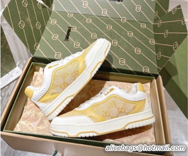Purchase Gucci Re-Web Sneakers in GG Canvas and Leather Yellow 1021025