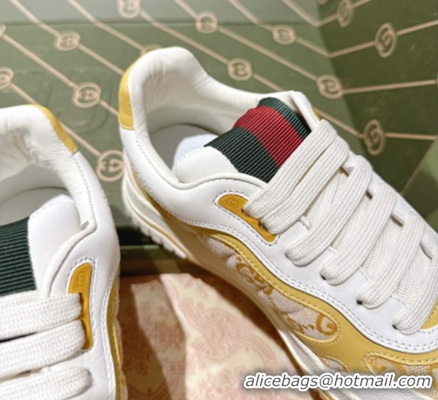 Purchase Gucci Re-Web Sneakers in GG Canvas and Leather Yellow 1021025