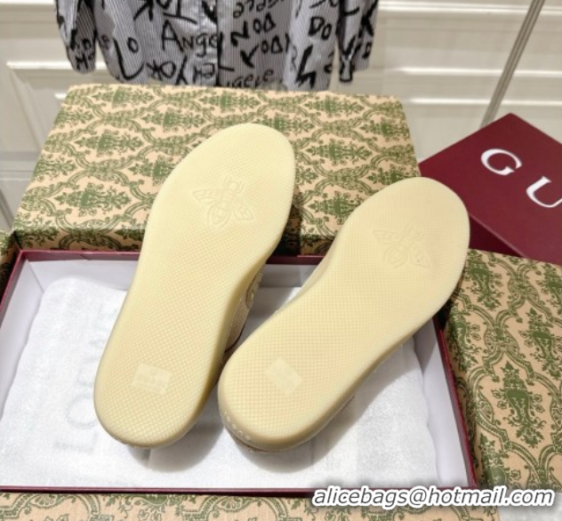 Perfect Gucci G75 Sneakers in Mesh and Suede Beige 1021029