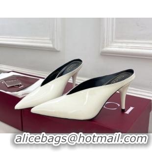 Hot Style Gucci 97 Heeled Mules 8.5cm in Patent Leather White 1021051