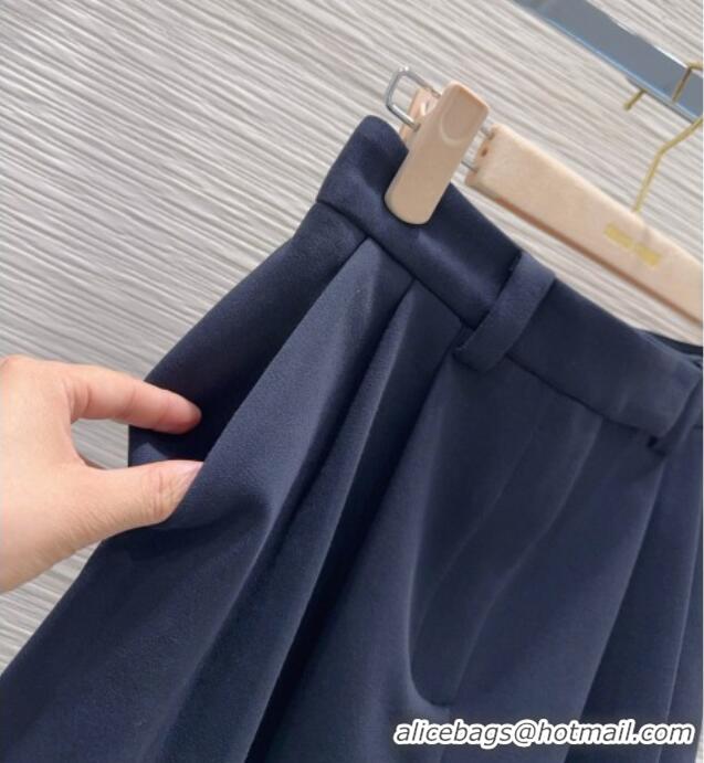 Well Crafted Miu Miu Jacket and Mini Skirt Set with Plaid Trim MIU0903023 Blue 2025