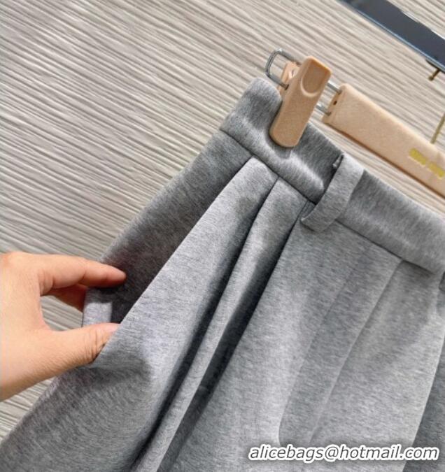 Inexpensive Miu Miu Jacket and Mini Skirt Set with Plaid Trim MIU0903023 Grey 2025