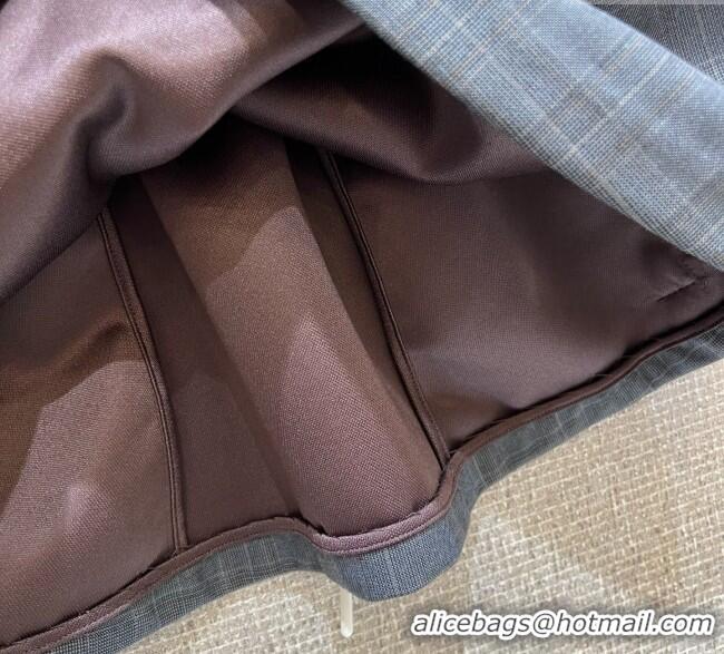 Best Price Miu Miu Mohair and Wool Mini Skirt MIU0903026 Grey 2025