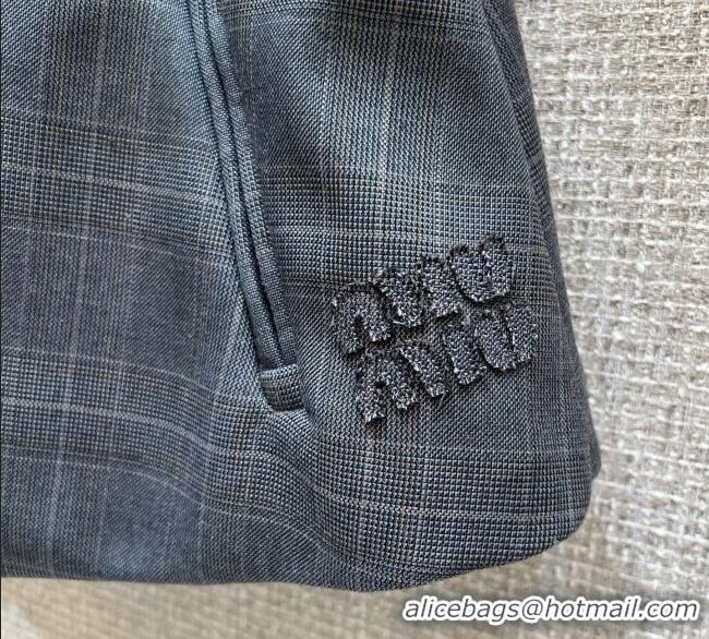 Best Price Miu Miu Mohair and Wool Mini Skirt MIU0903026 Grey 2025