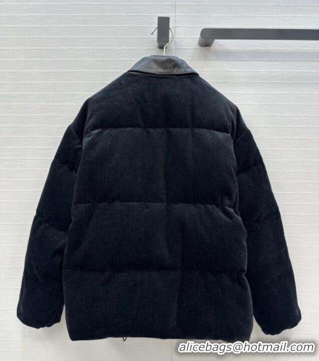 Big Discount Miu Miu Corduroy Down Jacket MIU0903025 Black 2025