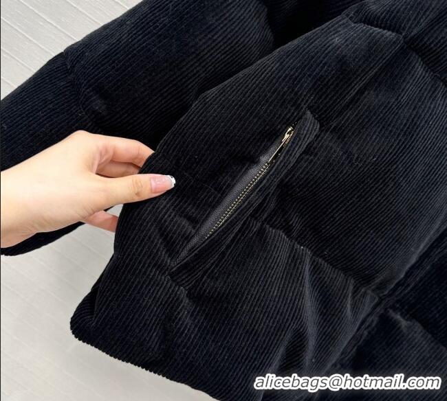 Big Discount Miu Miu Corduroy Down Jacket MIU0903025 Black 2025