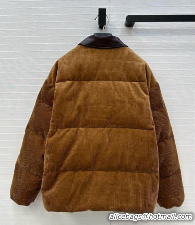 Grade Design Miu Miu Corduroy Down Jacket MIU0903025 Brown 2025