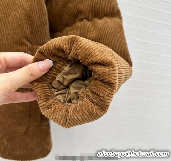 Grade Design Miu Miu Corduroy Down Jacket MIU0903025 Brown 2025