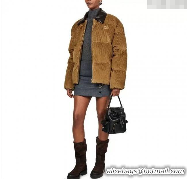 Grade Design Miu Miu Corduroy Down Jacket MIU0903025 Brown 2025