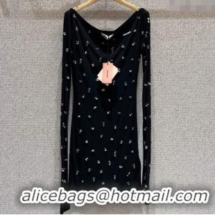 Super Quality Miu Miu Cotton Dress with Strass MIU0903028 Black 2025