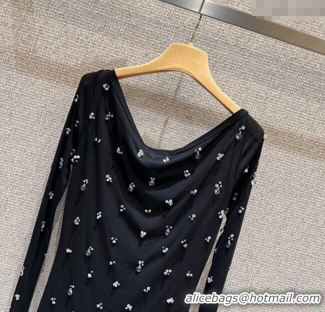 Super Quality Miu Miu Cotton Dress with Strass MIU0903028 Black 2025