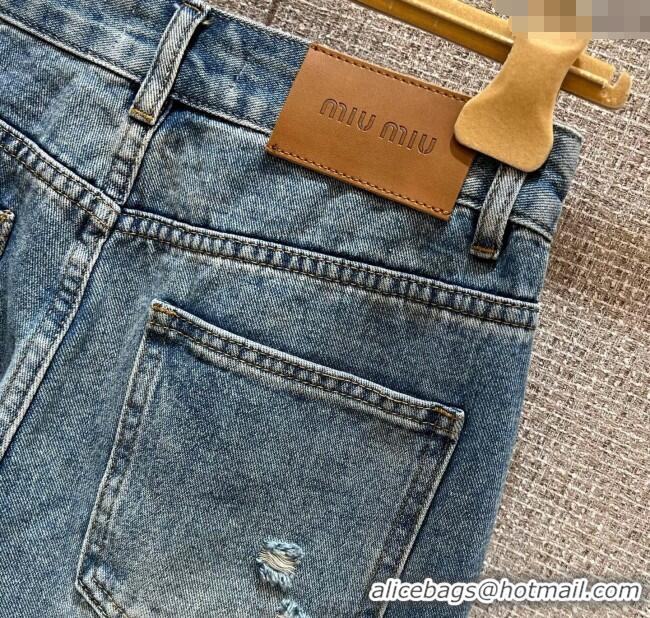 Well Crafted Miu Miu Printed Jeans MIU0903029 Blue 2025