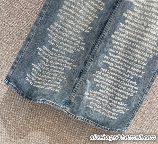 Well Crafted Miu Miu Printed Jeans MIU0903029 Blue 2025