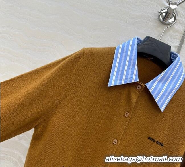 Top Quality Miu Miu Cashmere Cardigan MIU0903030 Brown 2025