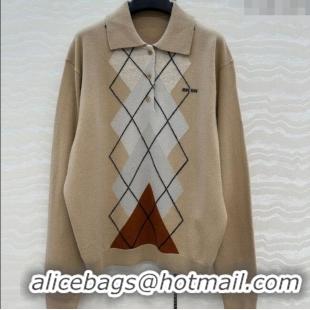 Buy Discount Miu Miu Wool Cashmere Sweater MIU090331 Beige 2025