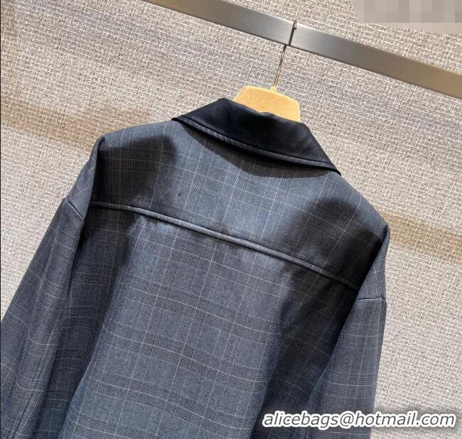 Low Price Miu Miu Mohair Wool Jacket MIU090334 Grey 2025