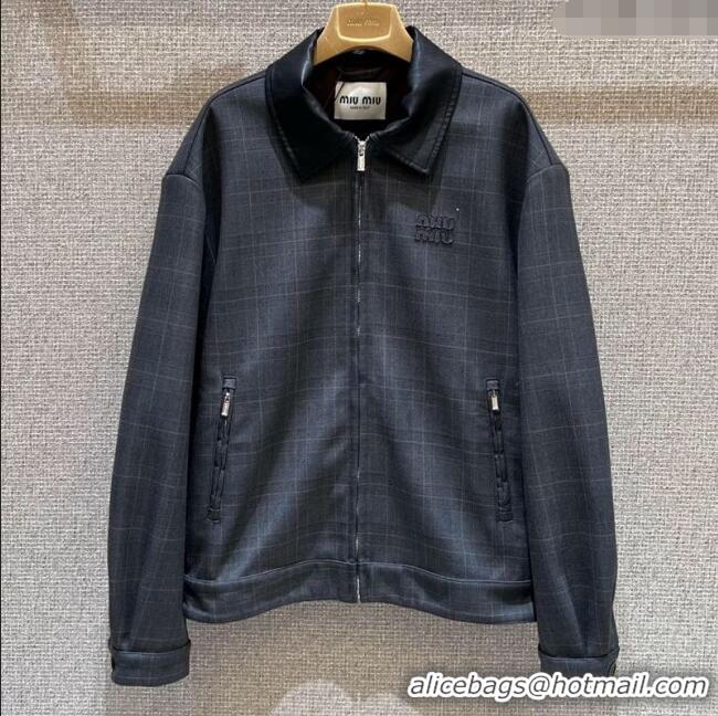 Low Price Miu Miu Mohair Wool Jacket MIU090334 Grey 2025