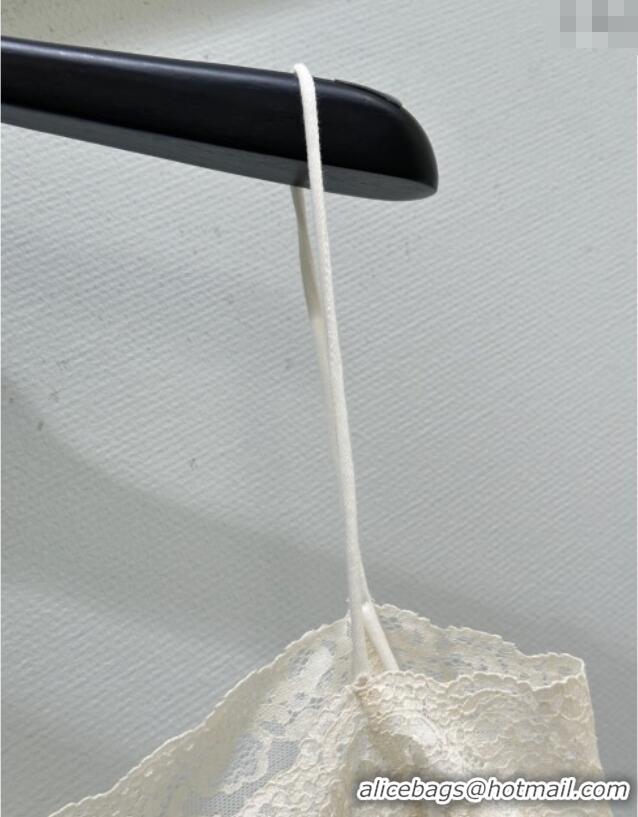 Reasonable Price Miu Miu Cotton and Lace Vest MIU090335 White 2025