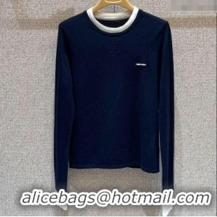 Buy Cheapest Miu Miu Wool Top MIU090334 Blue 2025