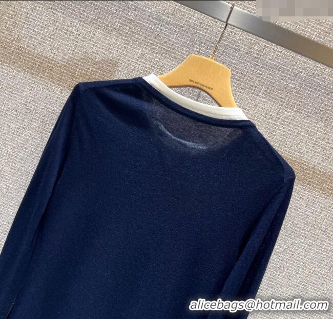 Buy Cheapest Miu Miu Wool Top MIU090334 Blue 2025