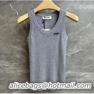 Affordable Price Miu Miu Wool Vest M91621 Grey 2025