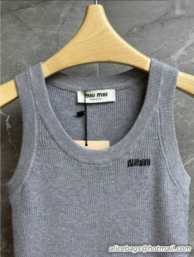 Affordable Price Miu Miu Wool Vest M91621 Grey 2025
