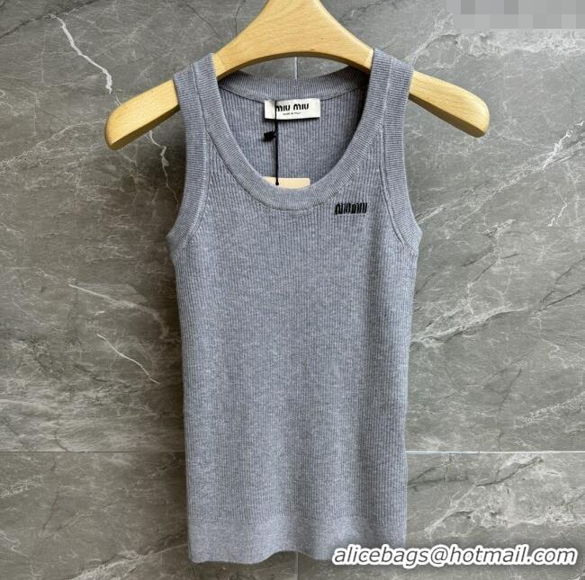 Affordable Price Miu Miu Wool Vest M91621 Grey 2025