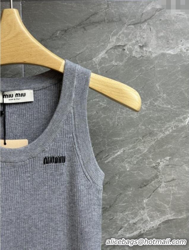 Affordable Price Miu Miu Wool Vest M91621 Grey 2025