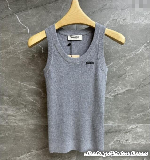 Affordable Price Miu Miu Wool Vest M91621 Grey 2025