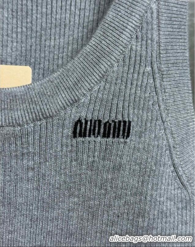 Affordable Price Miu Miu Wool Vest M91621 Grey 2025