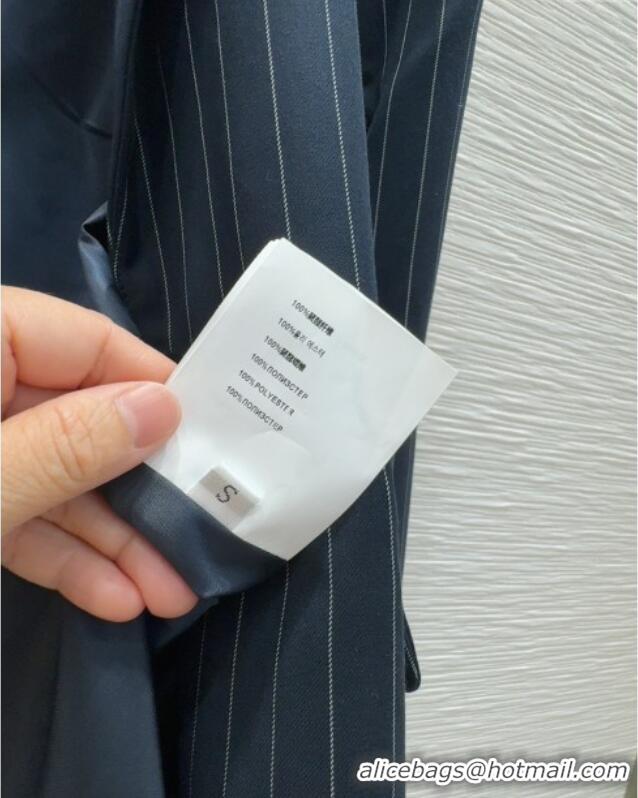 Best Quality Miu Miu Striped Jacket and Pants Set M091801 Dark Blue 2025