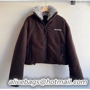 Reasonable Price Miu Miu Padded Jacket M091809 Brown 2025