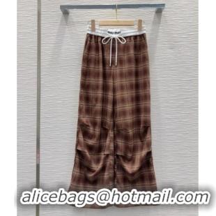 Famous Brand Miu Miu Plaid Jacket M091802 Brown 2025