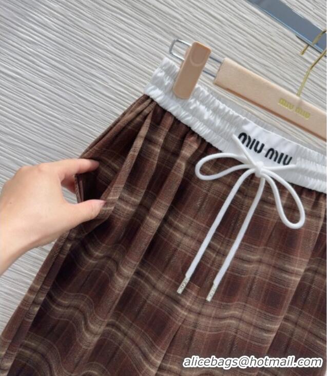 Famous Brand Miu Miu Plaid Jacket M091802 Brown 2025