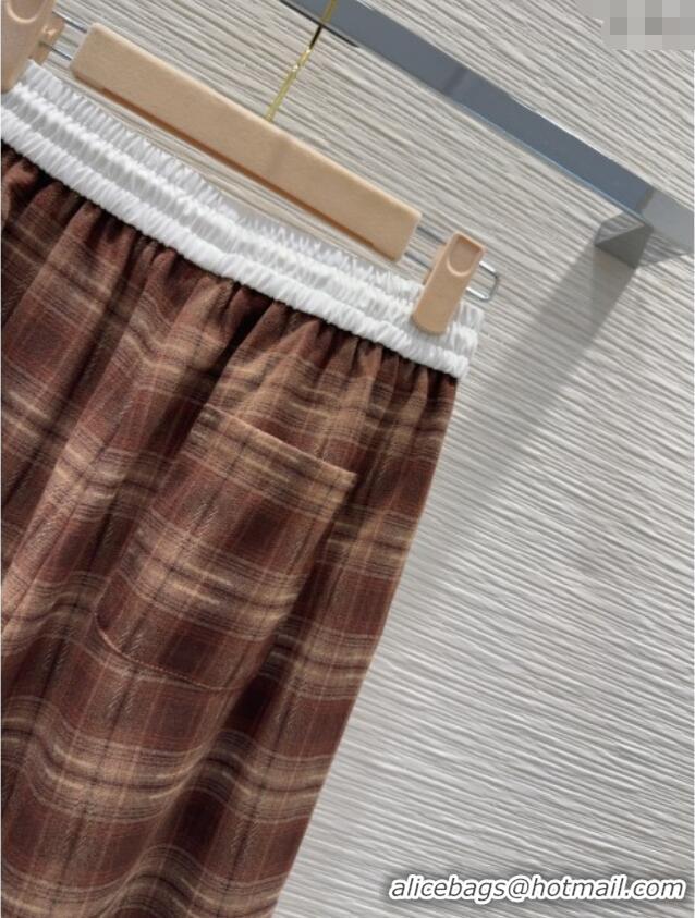 Famous Brand Miu Miu Plaid Jacket M091802 Brown 2025