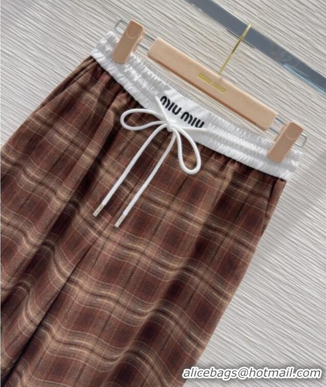 Famous Brand Miu Miu Plaid Jacket M091802 Brown 2025