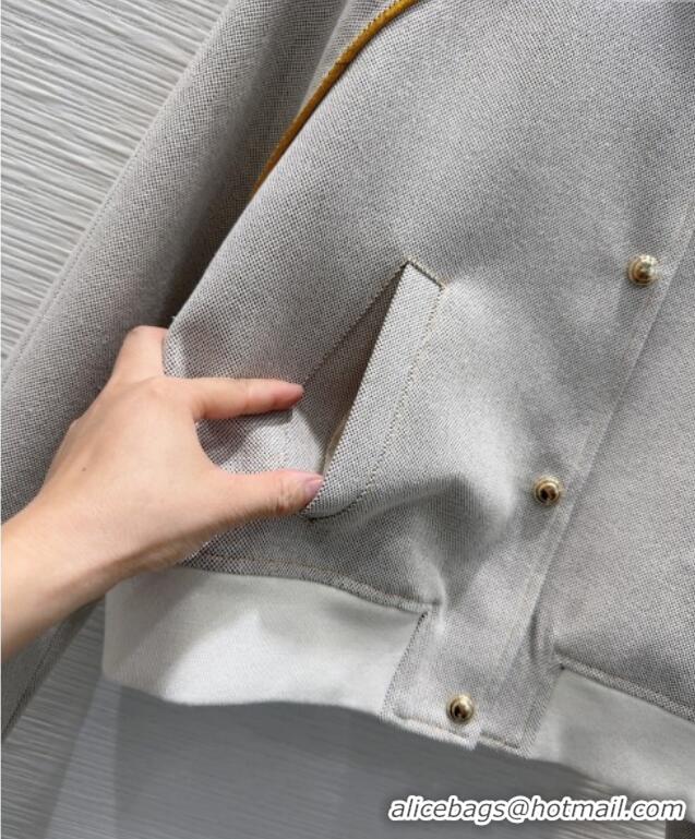Traditional Discount Miu Miu Cotton Blend Jacket M091803 Grey 2025