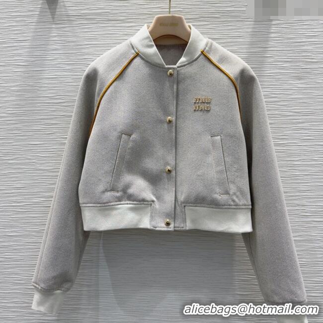 Traditional Discount Miu Miu Cotton Blend Jacket M091803 Grey 2025