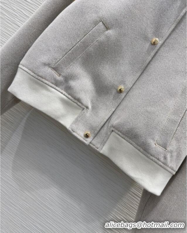 Traditional Discount Miu Miu Cotton Blend Jacket M091803 Grey 2025