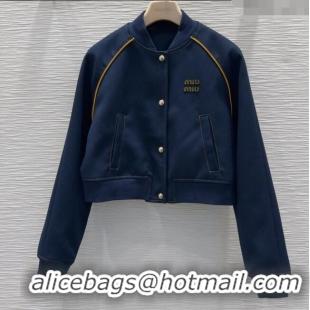 Top Quality Miu Miu Cotton Blend Jacket M091803 Blue 2025