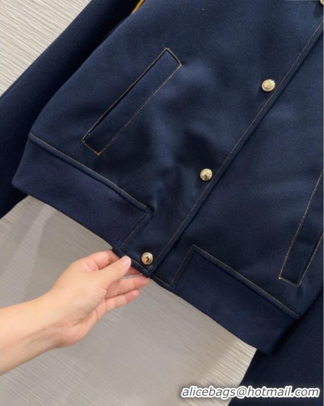 Top Quality Miu Miu Cotton Blend Jacket M091803 Blue 2025