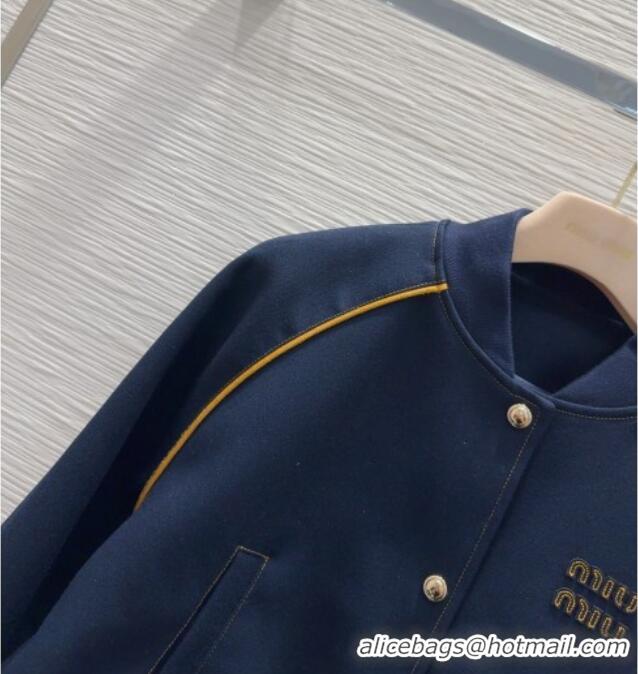Top Quality Miu Miu Cotton Blend Jacket M091803 Blue 2025