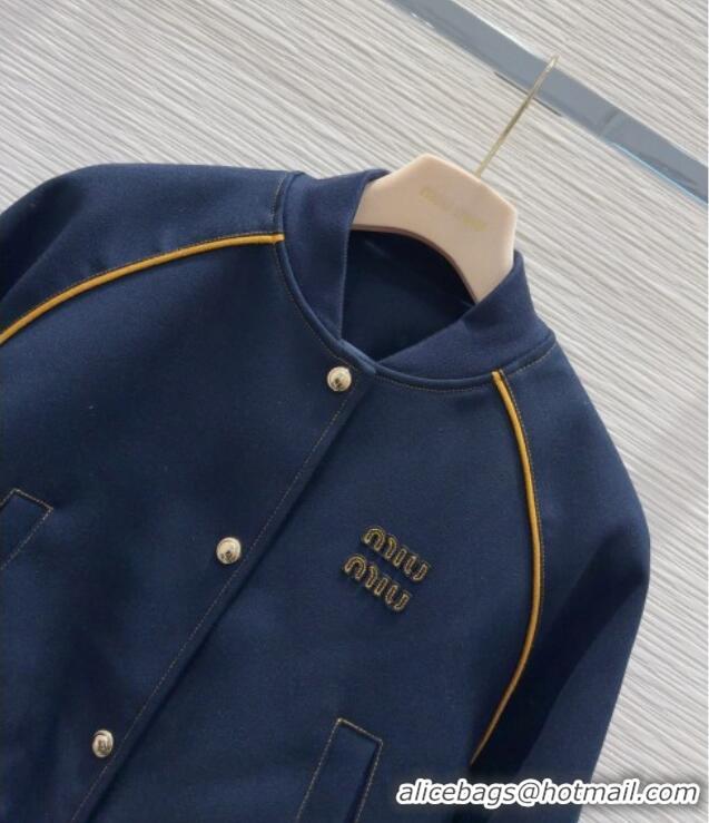 Top Quality Miu Miu Cotton Blend Jacket M091803 Blue 2025