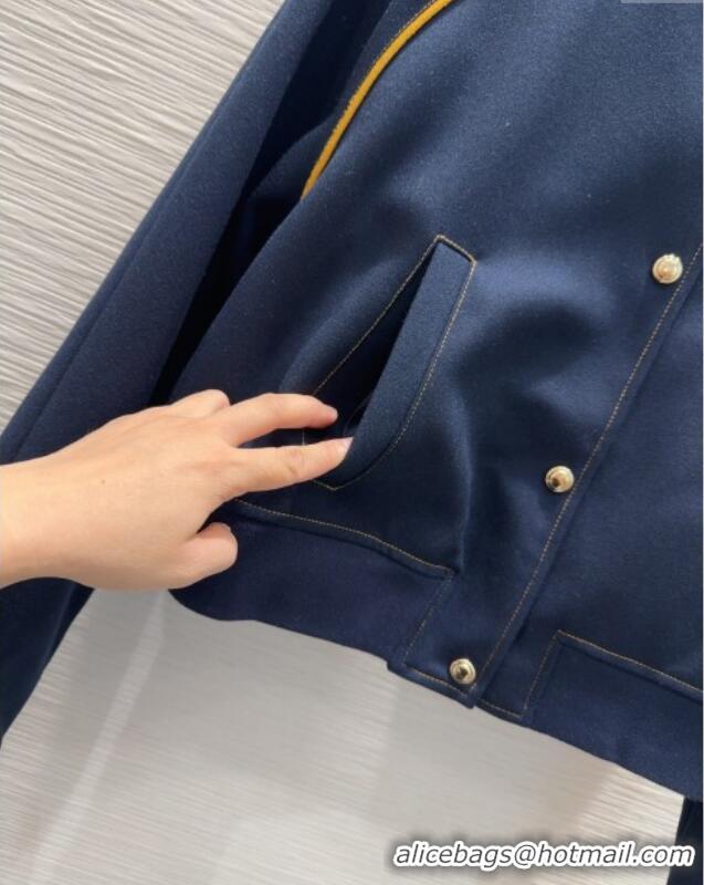 Top Quality Miu Miu Cotton Blend Jacket M091803 Blue 2025
