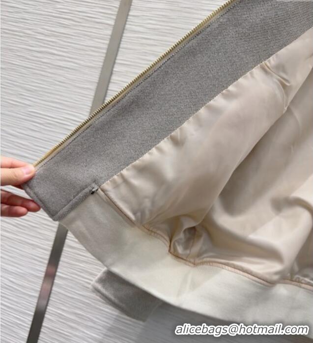 Unique Discount Miu Miu Cotton Blend Jacket with Pockets M091804 Grey 2025